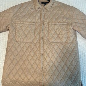 Forever 21 Tan Lightweight Quilted Shirt Jacket